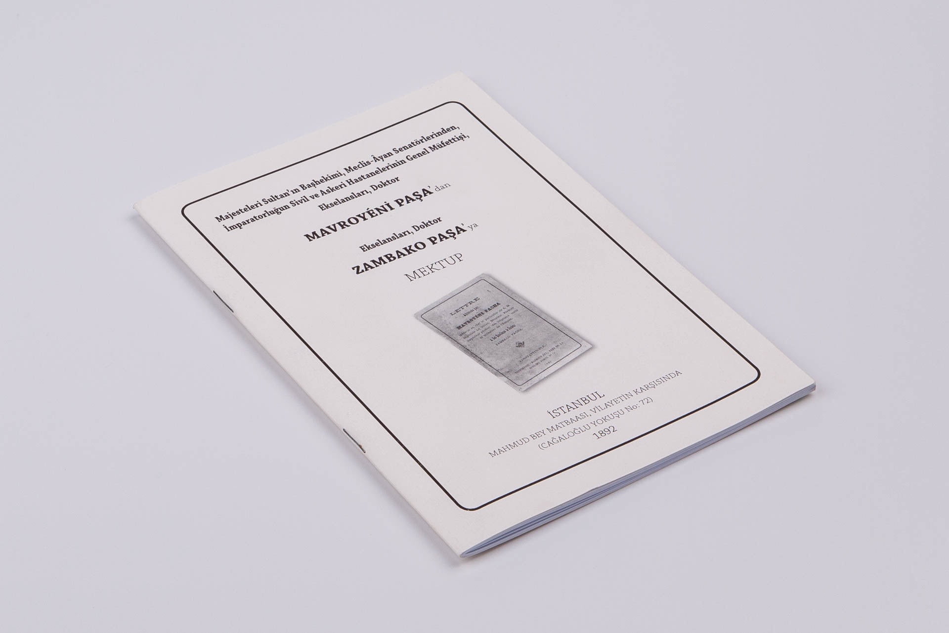 MAVROYÉNİ PAŞA’DAN, ZAMBAKO PAŞA’YA MEKTUP